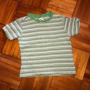 George Green and White Striped Short Sleeve Tee